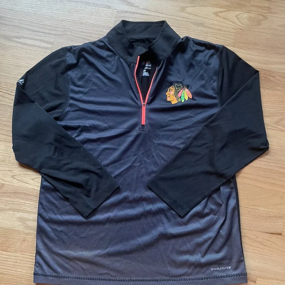 Men's Chicago Blackhawks Crash the Net Cool Base Half-Zip Pullover Jacket (L) - Picture 5 of 7
